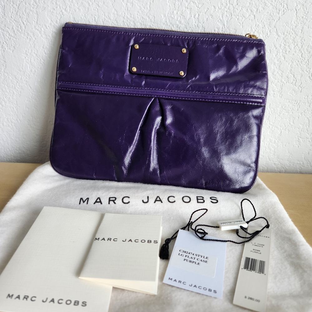 Marc Jacobs Leather Clutch Case in Purple